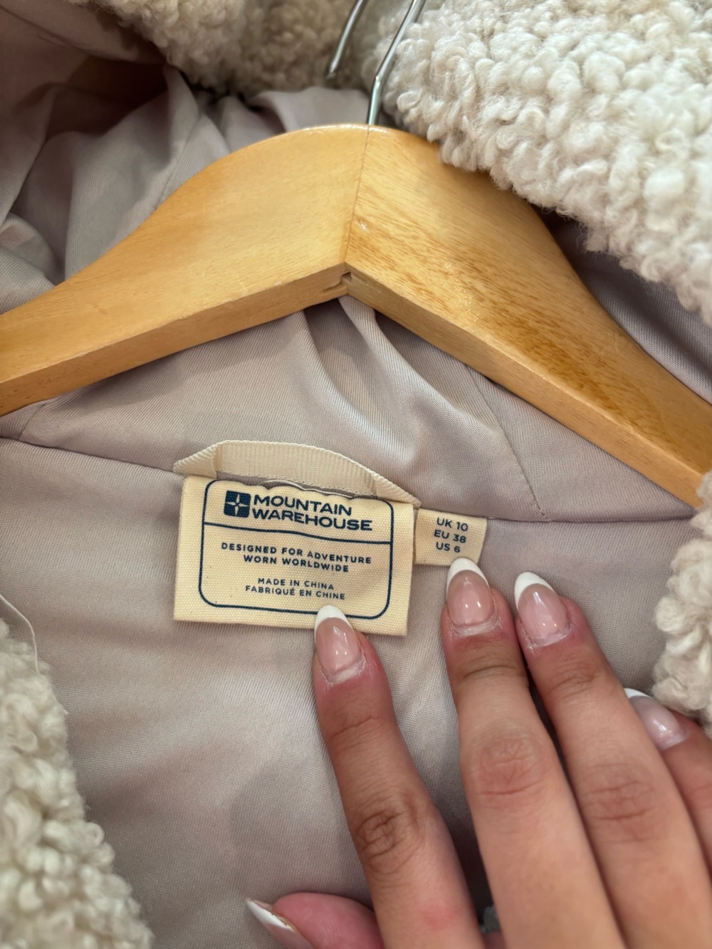 Cozy Hooded Sherpa Jacket - Cream - Picture 5 of 6